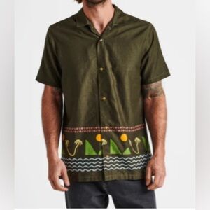 Roark Gonzo Island Camp Collar Button Up Shirt in Dark Marine Size Large